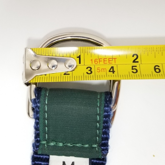 Leather Man LTD Navy Blue Coastal Turtle Print Preppy Fabric Belt M 32-34 - Picture 10 of 11